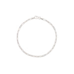 recycled silver fine paperclip chain bracelet with lobster clasp on white background by Iris & Lolli