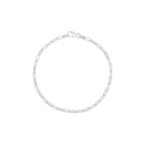 recycled silver fine paperclip chain bracelet with lobster clasp on white background by Iris & Lolli