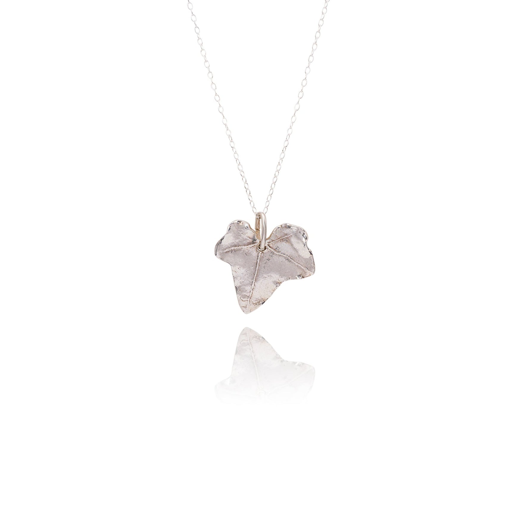 Handmade Large Silver Ivy Leaf Necklace - Iris & Lolli