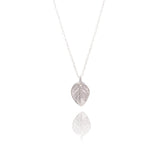 Handmade silver rose leaf necklace - Iris & Lolli