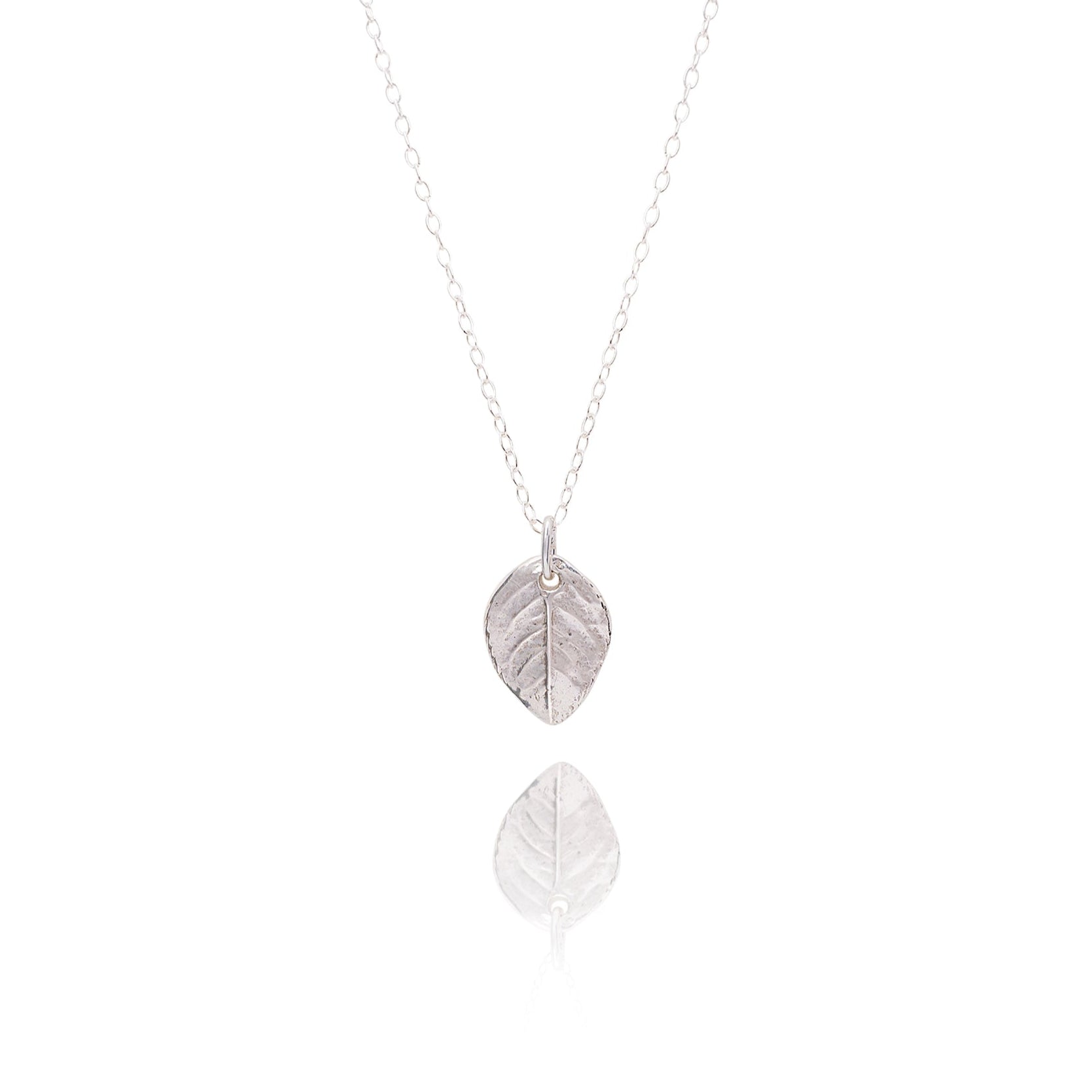 Handmade silver rose leaf necklace - Iris & Lolli