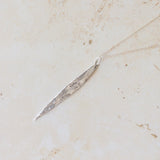 Handcrafted silver willow leaf necklace made in the UK from recycled silver. A nature-inspired pendant with organic texture, perfect for gifting and everyday wear.