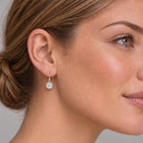 Silver Corn Poppy Crown Earrings
