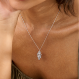 Midi Silver Oak Leaf Necklace