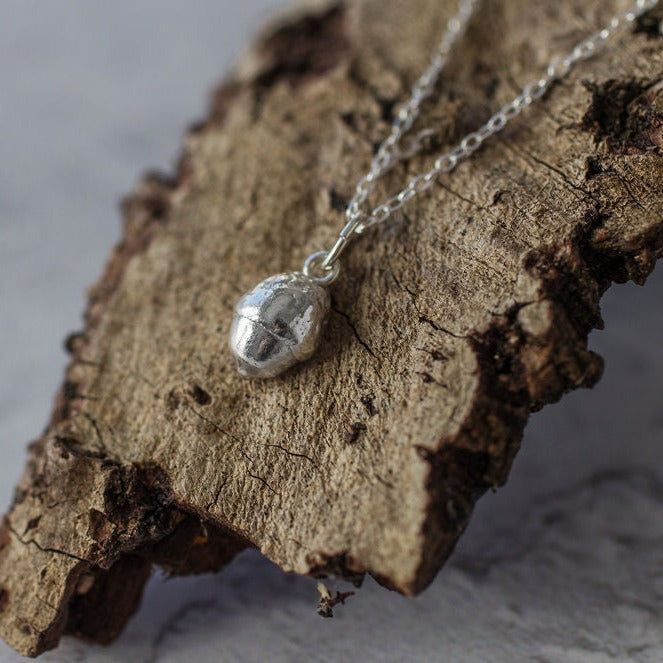 Silver Baby Acorn Necklace