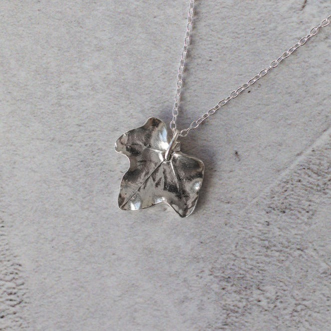 Handmade Silver Baby Ivy Leaf Necklace