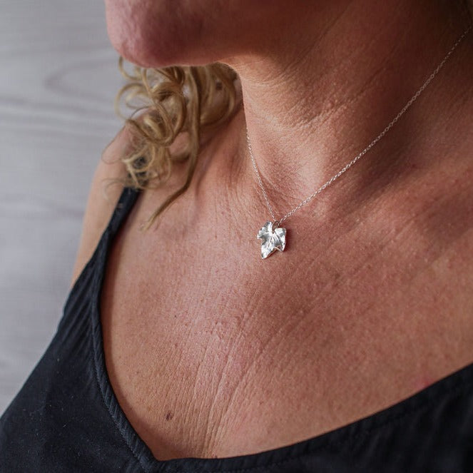 Handmade Silver Baby Ivy Leaf Necklace