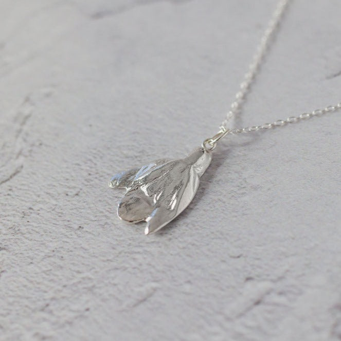 Handmade Silver Snowdrop Necklace - Iris & Lolli