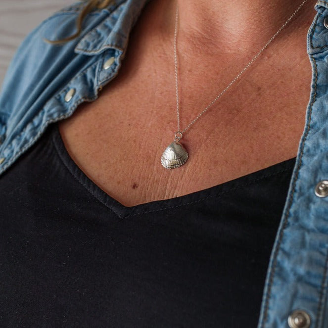 Handmade Silver Cockle Shell Necklace - Iris & Lolli