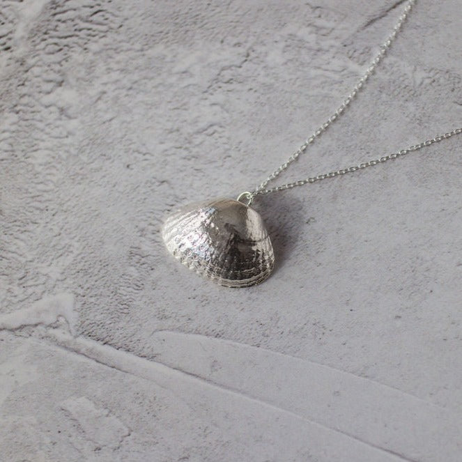 Handmade Silver Cockle Statement Shell Necklace - Iris & Lolli