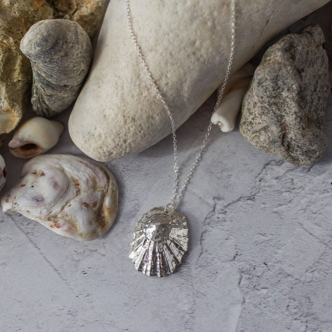 Handmade Silver Limpet Statement Shell Necklace - Iris & Lolli