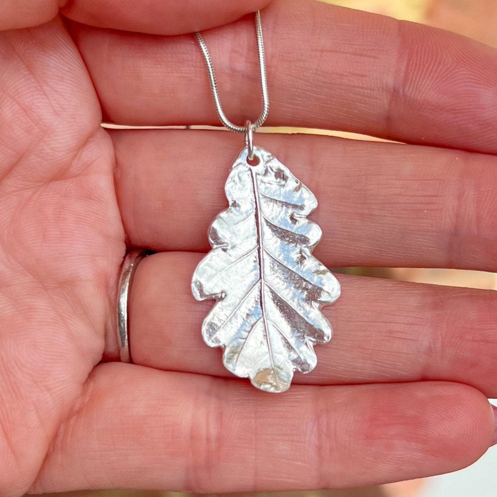 Handmade Silver Oak Leaf Necklace - Iris & Lolli